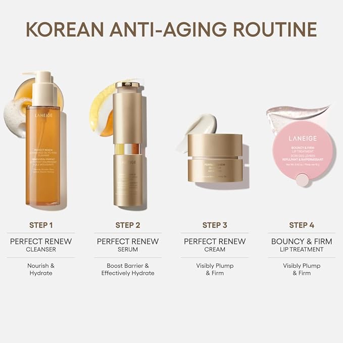 LANEIGE Perfect Renew Nourishing Oil-to-Foam Cleanser: 2-in-1 Anti-Aging Face Wash for a Radiant Glow to Remove Makeup, Sunscreen, & Impurities