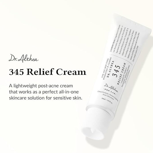Dr.Althea 345 Relief Cream | Moisturizer for Soothing Recovery and Blemish Care with PDRN & Niacinamide | Korean Vegan Skin Care for All Skin Types, 1.69 Fl Oz (Ver.2 - Pack of 1)