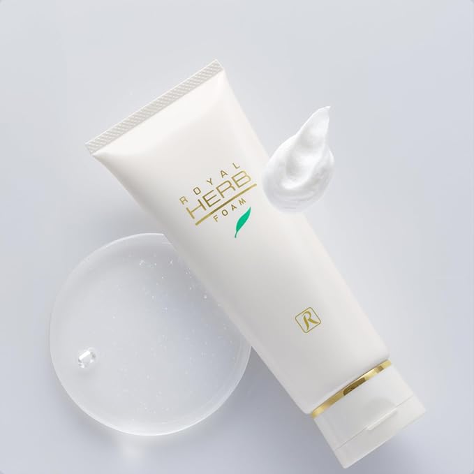 ROYAL HERB FOAM Facial Foaming Cleanser Moisturizing with Aloe Vera Leaf Extract, Ginseng Extract and Gold, 4.23 OZ / 120g