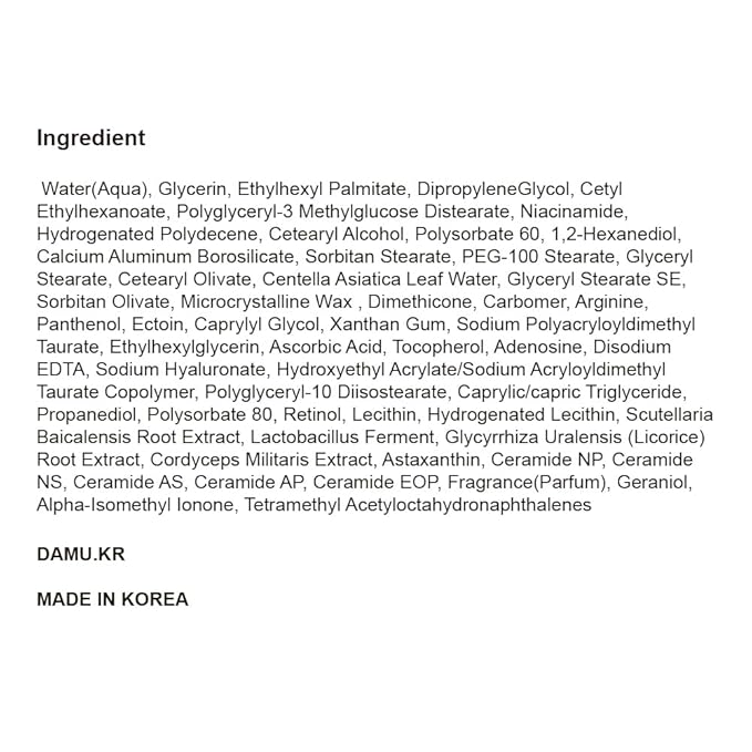 D'AMU Retinol Eye & Neck Cream – Brightening & Firming Cream for Dark Circles, Wrinkles & Pigmentation with Vita 5X, Astaxanthin & Spicule – Korean Skincare – 1.6 oz