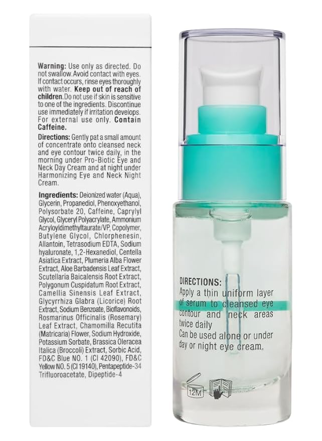 -CHRISTINA- Unstress Eye and Neck Concentrate Hydrating Peptide Serum for Face | Soothing Relief and Softening Effect | Face Serum Balances Skin Microflora 1 fl. oz (30 ml)