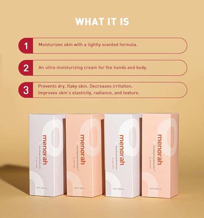 menorah Ultra Repairing Moisturizer – Wrinkle Control & Firming Cream with Vitamin E, Aloe, Niacinamide & Meadowfoam Seed Oil, Boosts Skin Elasticity, Lightweight Hydration for Women & Men, 50ml