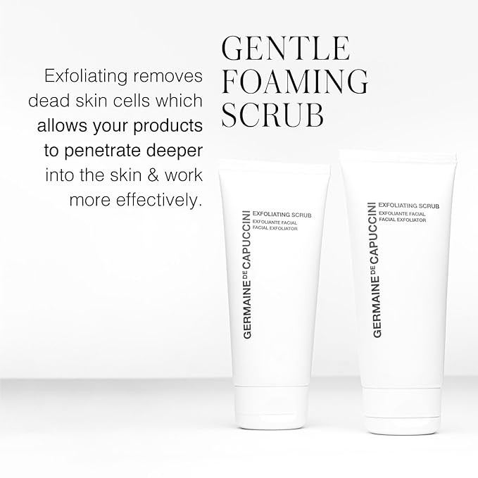 Germaine de Capuccini Exfoliating Face Scrub | Refreshing Daily Cleanser to Brighten and Eliminate Blackheads | Dry and Acne-Prone Skin | 3.4 Oz