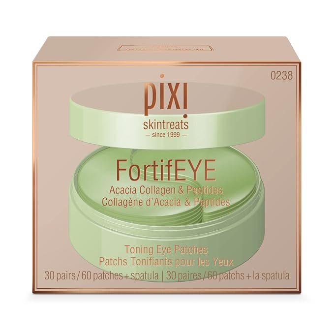 Pixi FortifEYE Firming Hydrogel Under Eye Patches for Puffy Eyes | Vegan Collagen Eye Patches to Energize, Soften Fine Lines, & Tone Eye Area | 30 Pairs / 60 Patches