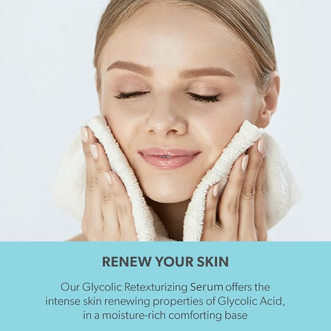 Serious Skincare Glycolic Acid Serum & Face Moisturizer Cream, Facial Renewal Skin Care Set, Exfoliating, Hydrating, Refine Texture, Lines, Pores, Discoloration, Skin Balancing Blue Tansy - Anti-Aging