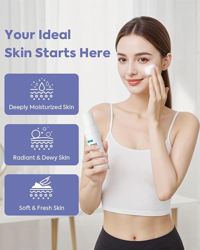 KOMFYMED Facial Moisturizing Lotion, Daily Moisturizer Face Cream with Sodium Hyaluronate & Microalgae Extract, Ultra-Lightweight, Hydrating Serum Face Lotion for All Skin Types - 2.7 fl.oz