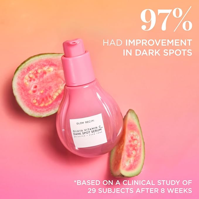 Glow Recipe Guava Travel Size Vitamin C Serum - Moisturizing, Brightening & Vegan Korean Skin Care Face Serum for Dark Spots, Even Tone & Redness - Tranexamic, Ferulic Acid & Vitamin E (15ml)