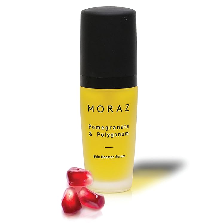Moraz Skin Booster Vitamin C Face Serum with Pomegranate Extract, Polygonum, Myrtle, Mugwort, Jojoba Oil & Vitamin E – SLS & Paraben Free Anti Aging Serum – Antioxidant Glow Serum for Face, 1.1 Fl Oz
