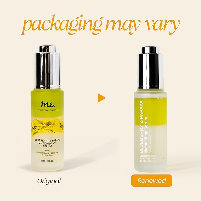 Mudita Earth Hyaluronic Acid Serum + Vitamin B5 for Face – 1 fl oz | Dermatologist-Tested Blueberry & Papaya Glow Serum | Moisturizer, Hydrating & Healthy-Aging Skincare for Acne, Sensitive & Dry Skin