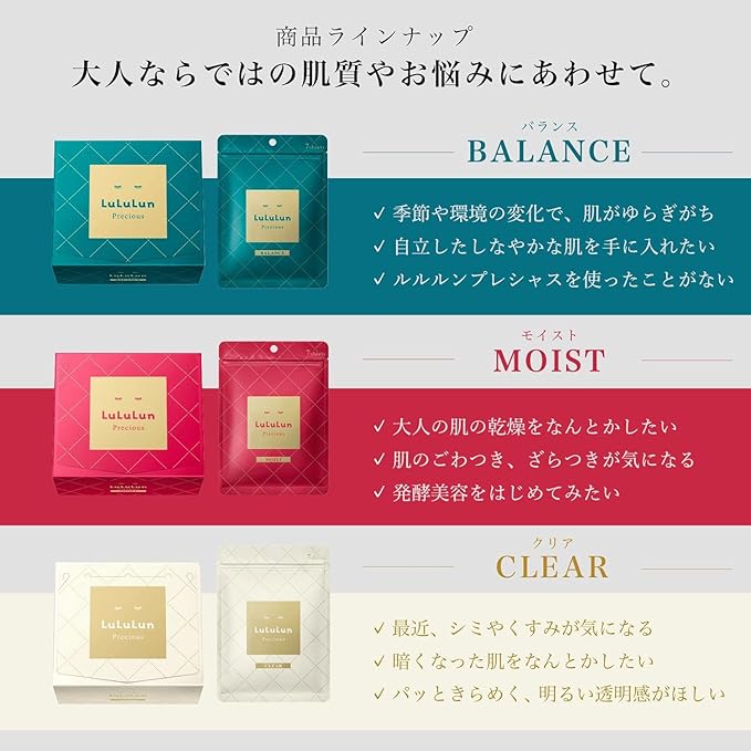 Lululun 32EA Anti Aging Face Mask for Women & Men; Daily Face Masks Skincare & Collagen Face Mask with Squalene& Algae, Hydrating Facial Mask Sheets & Facial Mask & Sheet Mask from Japan PRECIOUS ALL