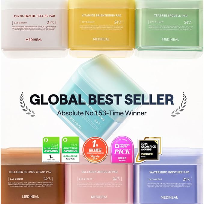 Mediheal Firming Duo Set – Collagen Lifting Pad & Retinol Eye Patch for Anti-Aging Care – Daily Skin Firming Pad + Wrinkle Smoothing Hydrogel Eye Mask