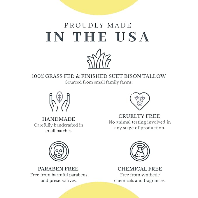 Vanman’s Tallow and Honey Balm - Grass-Fed/Finished Bison Tallow and Essential Oils, Raw Manuka Honey, Organic Royal Jelly, Beeswax, Cold Pressed Olive Oil - Tallow Skin Care for Dry Skin - 2.4 oz