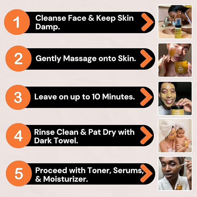 Minimo Glow Turmeric Face Scrub (ππ§π¬πππ§πππ) - Infused with Turmeric, Manuka Honey, Cinnamon, and Chamomile - Face Scrubber for All Skin Types - 5 FL OZ (147 ML)