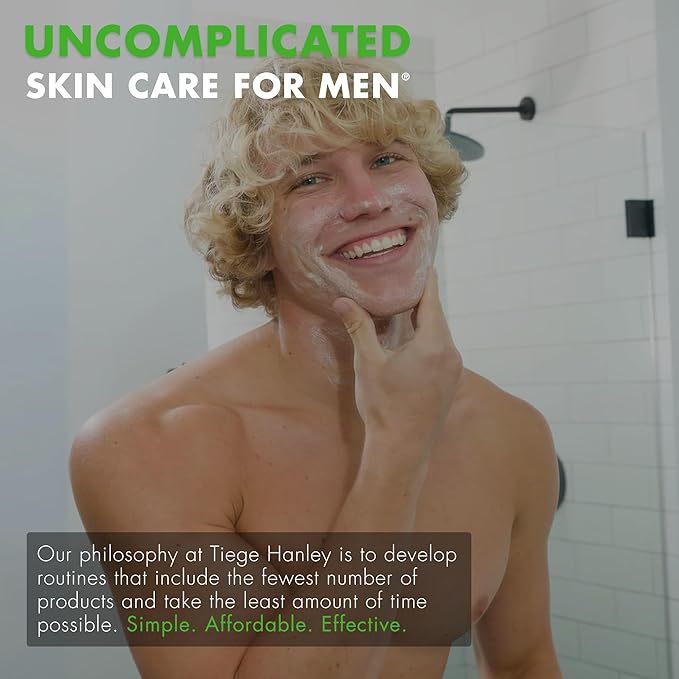 Tiege Hanley Salicylic Acid Cleanser for Men - Gentle & Deep Cleansing Face Wash for Clear Skin - Prevent Breakouts & Helps Control Oil Production, Minimizing Blackheads & Reduce Pore Size