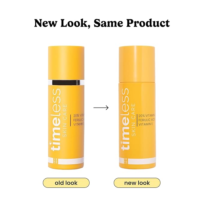 Timeless Skin Care Vitamin C Serum with Vitamin E & Ferulic Acid - Brightening Serum - for Oily & Dry Skin - Fragrance-Free - 4 oz