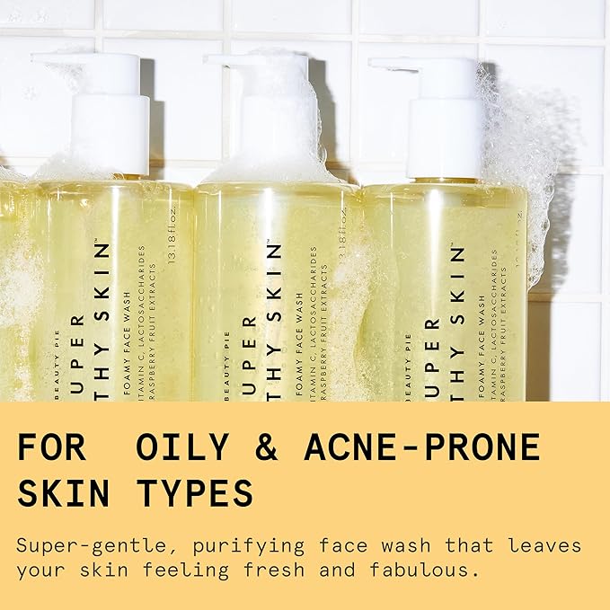 Beauty Pie Super Healthy Skin Foamy Face Wash – Jumbo Size, 15.5 oz Cleanser for Acne‑Prone, Oily, Combination & Sensitive Skin – Gentle, Hydrating, Deep‑Cleansing Formula