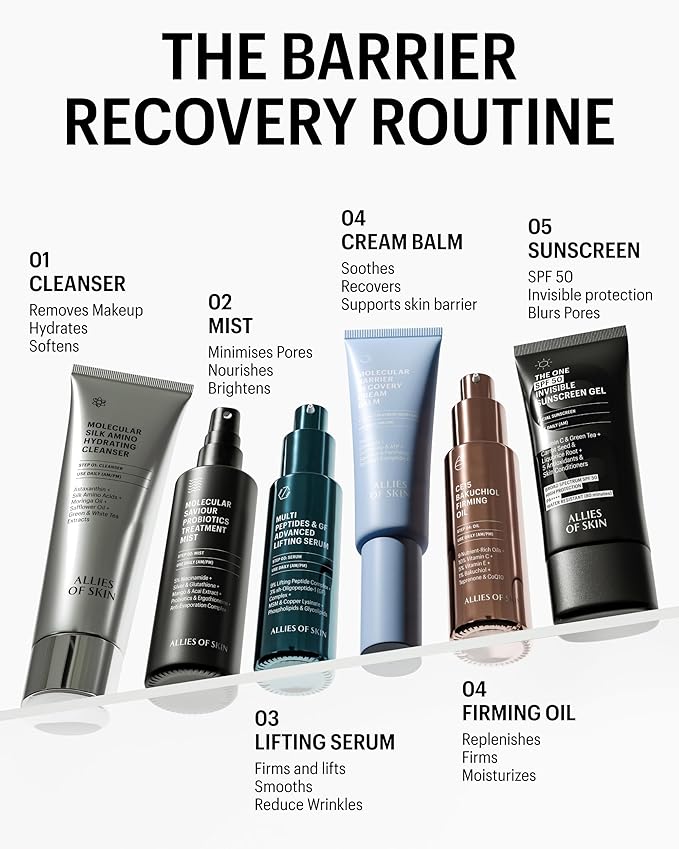 Allies of Skin Molecular Barrier Repair Cream Balm | Deeply Hydrating Face Moisturizer with Ceramides & Squalane | Daily Treatment to Soothe Irritated Skin | For Post-Procedure and Dry Skin | 1 fl oz