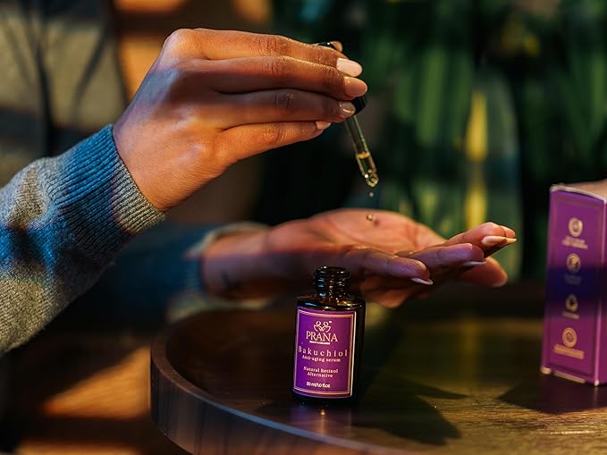 PRANA Bakuchiol Anti-Aging Serum – Ayurvedic Retinol Alternative with Squalane & Jojoba – Hydrating Serum for Wrinkles, Fine Lines & Radiant Skin – Fragrance-Free & 100% Vegan – 30ml