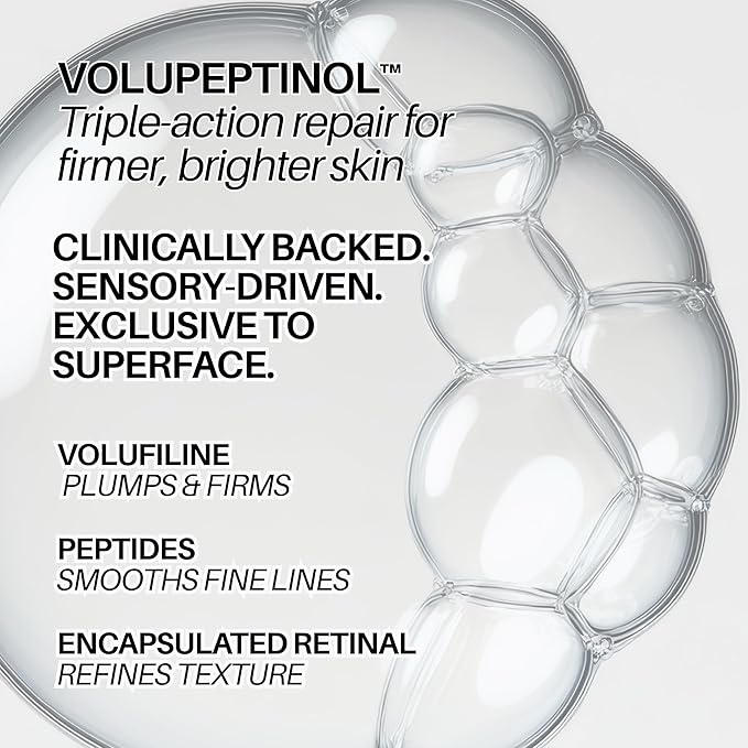 Superface Volupeptinol™ Time-Rewinding Cream – Anti-Aging Melting Beads Face Cream for Women & Men with Retinal, Peptides, Volufiline, Hyaluronic Acid, Fragrance-Free Korean Skincare, 50ml / 1.7oz