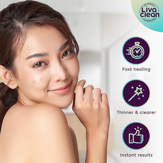 LivaClean LC πππ ππ, π ππππ€ Large Hydrocolloid Acne Patches - for Pore Spots Nose Face Cystic Pimple Zit Patch - Big Pimple Patches Hydrocolloid Bandages Strips Stickers Patch XL Large Acne