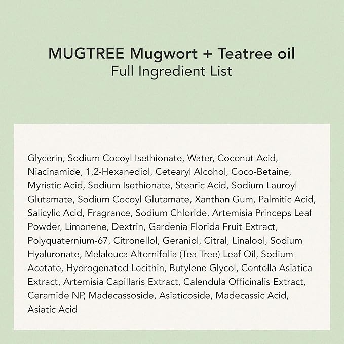 Whipped Korean Skincare Face Wash, Deep Cleansing Vegan Facial Cleanser for Oily Skin and Pore Care with Niacinamide, Hyaluronic Acid, Ceramide, Mugwort & Teatree, Doubles as a Face Mask, 4.5 oz