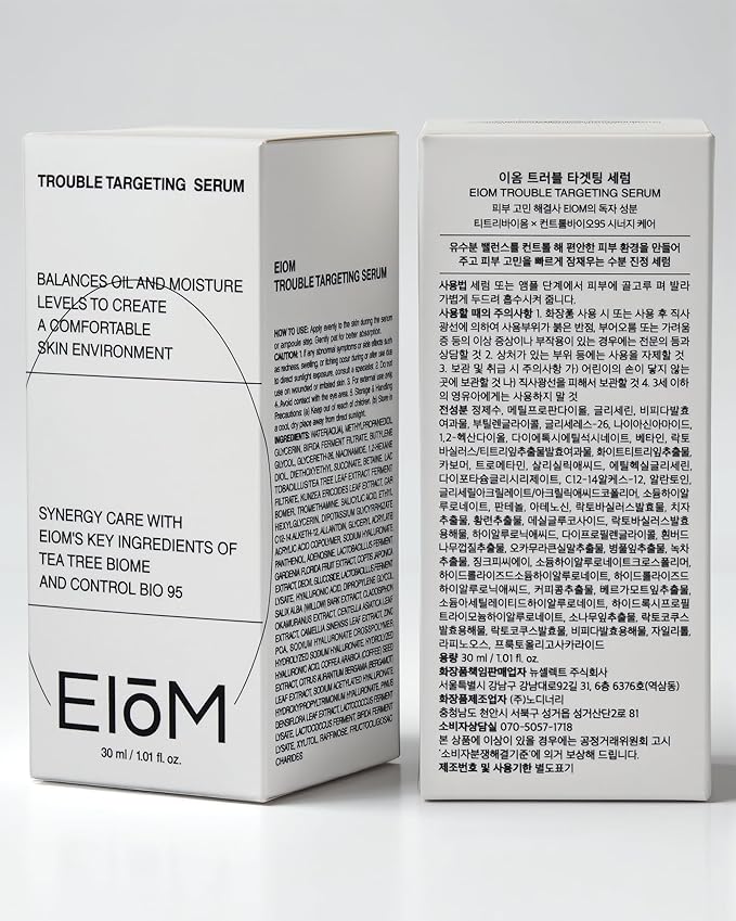 Trouble Targeting Serum, Hydrating & Balancing Face Serum with Niacinamide, Hyaluronic Complex & Tea Tree Biome for Oily Sensitive Blemish-Prone Skin, Korean Skincare (30ml / 1.01 fl.oz.)