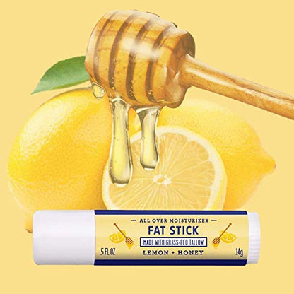 FATCO Fat Stick and All Purpose Moisturizing Stick for Dry Areas on your Face, Lips, and Body - Lemon + Honey (2-Pack)