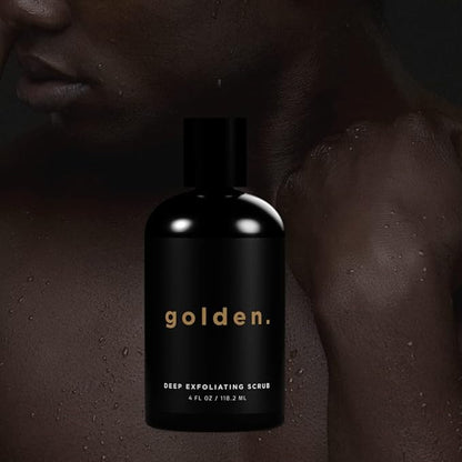 Golden Grooming Co. Exfoliating Scrub for Men | Deep Cleansing Face Wash with Coconut Oil & Aloe Vera | Refreshes & Revitalizes Skin – For All Skin Types, 4oz