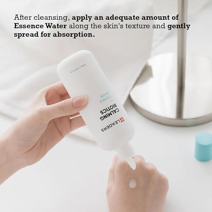 LEADERS Cosmetics Calming Biotics Essence Water - 150ml/5.07 Fl Oz Hydrating Strengthening Nourishing and Deep Moisturizing Toner for Sensitive Skin