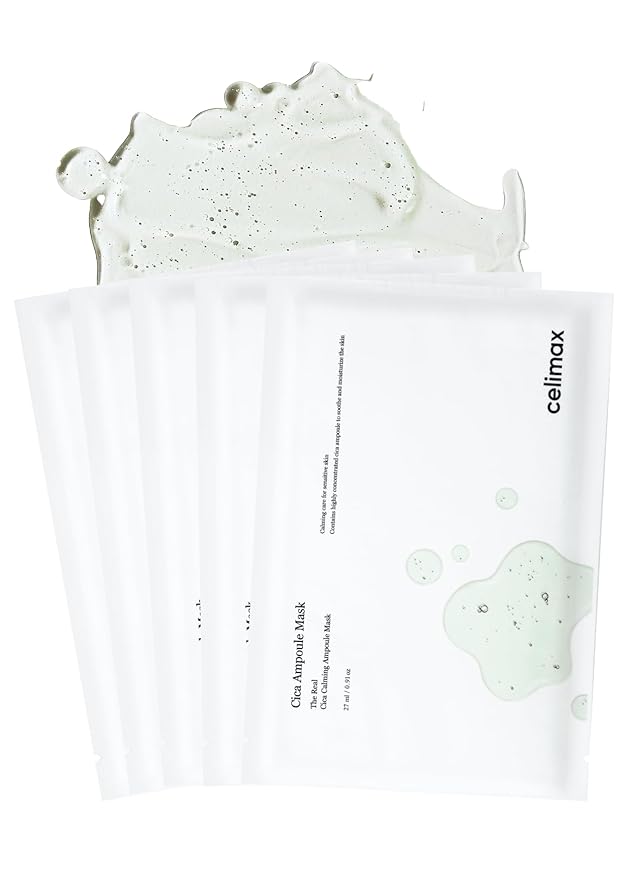 celimax Ji.Woo.Gae Cica BHA Blemish Toner Pad (60 Pads) + The Real Cica Soothing Cream 50ml + The Real Cica Calming Ampoule Mask 27ml (5EA) Bundle