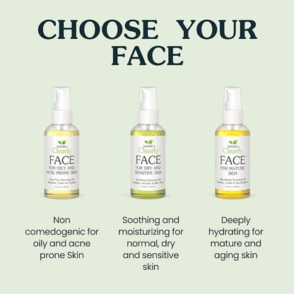 Isabella's Clearly FACE, Natural Deep Pore Cleansing Oil with Jojoba, Grape Seed, Vegan Squalane | Non-Comedogenic Makeup Remover and Face Wash | Water Free, Made in USA