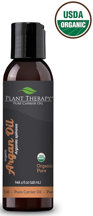 Plant Therapy Organic Argan Hair Oil 4 oz Organic Argan Oil 100% Pure and USDA Organic, First-Press, Virgin, For Face, Hair, Skin, Nails and Cuticles
