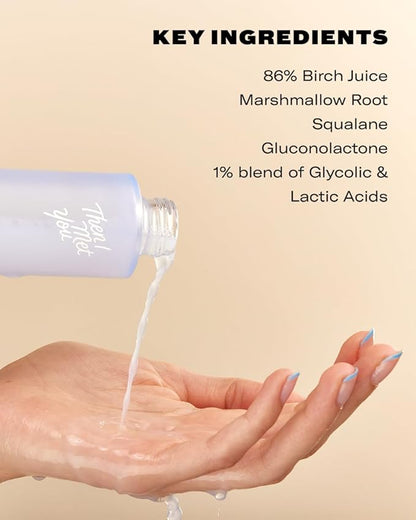 Then I Met You Birch Milk Refining Toner, Exfoliating & Hydrating Face Toner with Birch Juice, AHAs & PHAs, Vegan & Clean Skincare, 3.38 oz