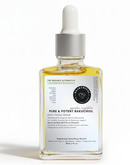 Organic Oil-Based Bakuchiol Serum For Face | 1 oz Natural Retinol Alternative for Glowing Skin | Brightening Serum For Face | 99% Pure Bakuchiol Oil with Jojoba & Seabuckthron | Made In USA