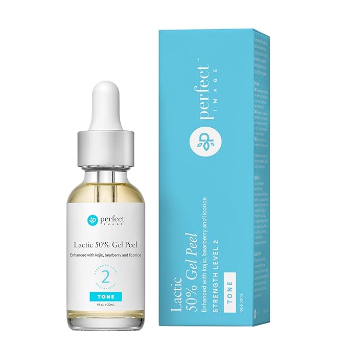 Lactic 50% Gel Peel, Chemical Peels for Face Breakout Scars, Chemical Exfoliant for Face, Strength Level 2, 1.0 fl oz. e, 30 mL – Perfect Image