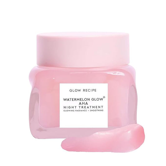 Glow Recipe Watermelon Glow AHA Night Treatment - Overnight Resurfacing Mask with AHA Complex, Hyaluronic Acid, Niacinamide & Watermelon Enzymes for Smooth, Glowing, Even-Toned Skin (60ml)