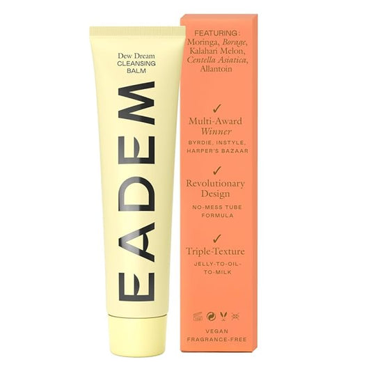 EADEM Dew Dream Hydrating Cleansing Balm & Makeup Remover with Moringa & Tiger Grass, Facial Cleanser & Skincare Moisturizer, Hydrating Skin Care Make Up Remover Balm, 3.4 oz
