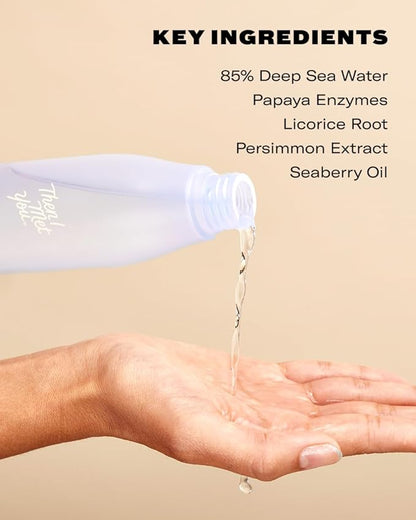 Then I Met You Living Sea Cleansing Tonic, Face Toner & Makeup Remover Micellar Water with Deep Sea Water, Papaya Enzymes & Licorice Root, Vegan & Clean Skincare, 6.08 oz