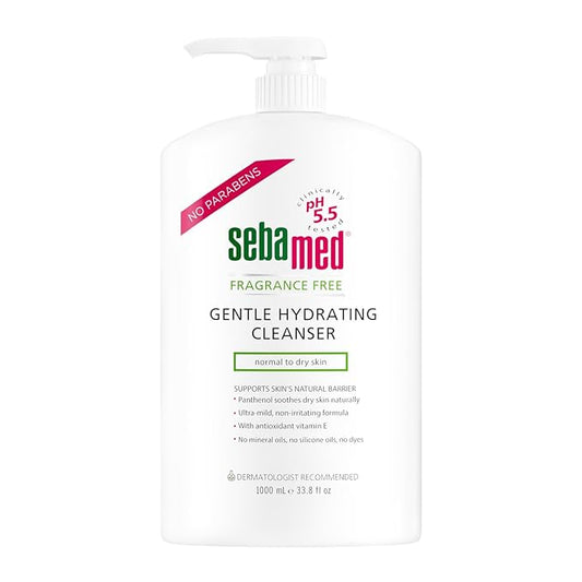 SEBAMED Fragrance-Free Gentle Face and Body Hydrating Cleanser pH 5.5 Dermatologist Recommended Ultra Mild Formula for Normal To Dry Sensitive Skin 33.8 Fluid Ounces (1 Liter)