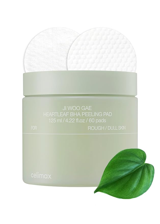 celimax Ji.Woo.Gae Heartleaf BHA Peeling Pad(60 pads) + Ji.Woo.Gae Cica BHA Blemish Toner Pad (60 Pads) Bundle