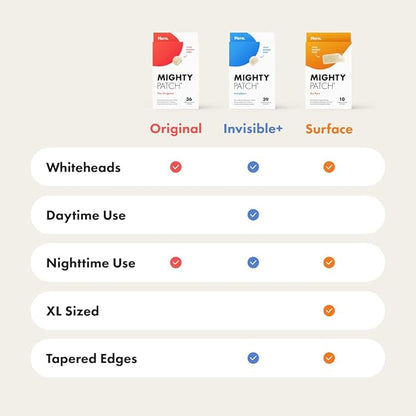 Mighty Patch™ Variety Pack from Hero Cosmetics - Hydrocolloid Acne Pimple Patches for Covering Zits and Blemishes, Spot Stickers for Face and Skin, Korean Skin Care, 26 ct (Pack of 2)