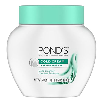 POND'S Cold Face Cream, Skin Care Facial Cleanser for All Skin Types, Deep Moisturizing Face Wash & Makeup Remover, 9.5 oz, 3 Pack