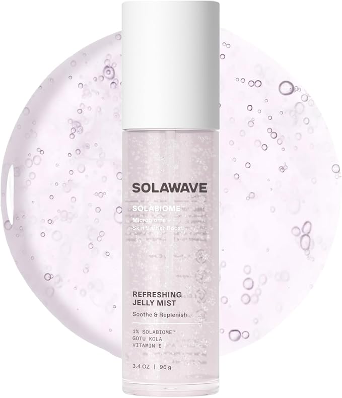 Solawave Refreshing Jelly Mist Toner with Gotu Kola, Prebiotics, Probiotics, Hydrating Pro Vitamin B5 for All Skin Types (3.4 OZ)