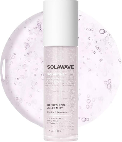 Solawave Refreshing Jelly Mist Toner with Gotu Kola, Prebiotics, Probiotics, Hydrating Pro Vitamin B5 for All Skin Types (3.4 OZ)