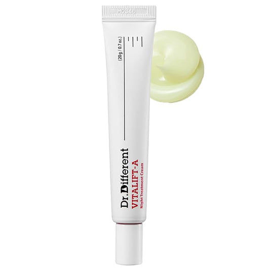 Dr.Different VITALIFT-A Retinal 0.05% - Anti-Aging And Anti-Wrinkle Night Treatment For Lifting And Firming-Face Moisturizer Cream With Vitamin A & Hyaluronic Acid, 0.7oz.