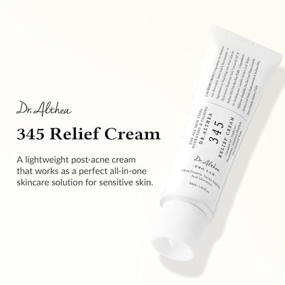 Dr.Althea 345 Relief Cream | Moisturizer for Soothing Recovery and Blemish Care with PDRN & Niacinamide | Korean Vegan Skin Care for All Skin Types, 1.69 Fl Oz (Ver.2 - Pack of 1)