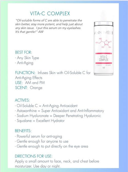 Skin Care Vitamin C Serum - Firmer, Brighter, more Radiant Skin. Vit C Serum w/Vit E, Hyaluronic Acid & packed w/Powerful Anti-aging, Damage-Repairing, UV-protecting Anti-oxidants.1oz