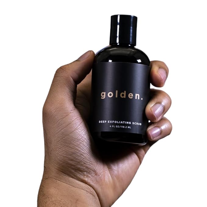Golden Grooming Co. Exfoliating Scrub for Men | Deep Cleansing Face Wash with Coconut Oil & Aloe Vera | Refreshes & Revitalizes Skin – For All Skin Types, 4oz