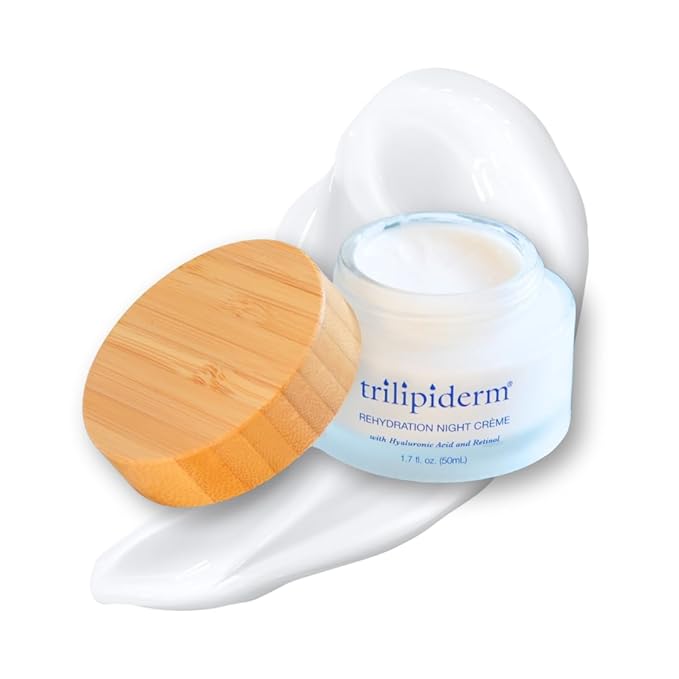 Trilipiderm Rehydration Night Crème W/Hyaluronic Acid, Vitamins A, C, E & Medyssinnian Lipid, Anti Aging Facial Night Cream Moisturizer for Face & Neck, Anti Wrinkle Cream for Men & Women, 1.7 Fl Oz