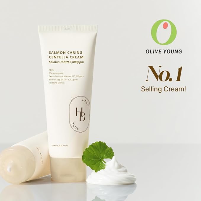 Salmon Caring Centella Cream - Salmon PDRN, Salmon Egg Extract, Centella, Madecassoside, Improve Skin Moisture Loss, Restore and Rejuvenate, Low Irritation, Korean Skincare, Valentine Gift